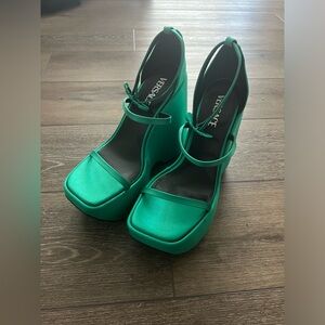 Versace Triplatform Wedge Green